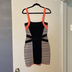 Bandage dress with orange shoulder straps by Guess by Marciano M